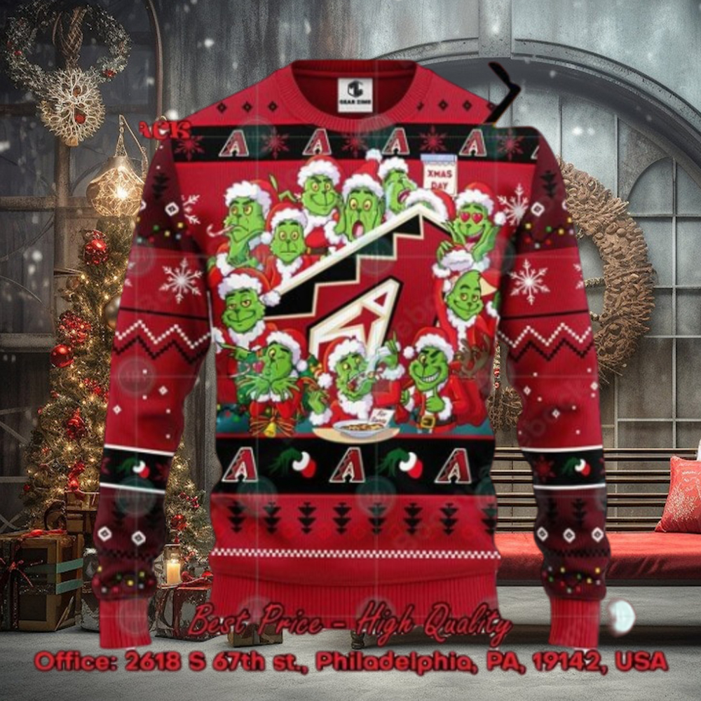 MLB Arizona Diamondbacks 12 Grinchs Xmas Day Ugly Christmas Sweater MLB Arizona Diamondbacks 12 Grinchs Xmas Day Ugly Christmas Sweater