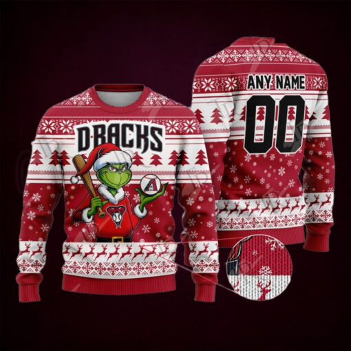 MLB Arizona Diamondbacks Grinch Christmas Sweater Design