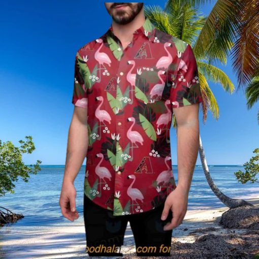 MLB Arizona Diamondbacks Hawaiian Shirt, Flamingo & Banana Leaf Design