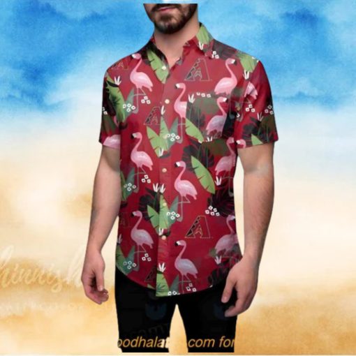 MLB Arizona Diamondbacks Hawaiian Shirt, Flamingo & Banana Leaf Design