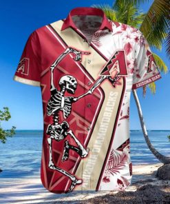 MLB Arizona Diamondbacks Hawaiian Shirt, Skeleton & Tropical Flowers
