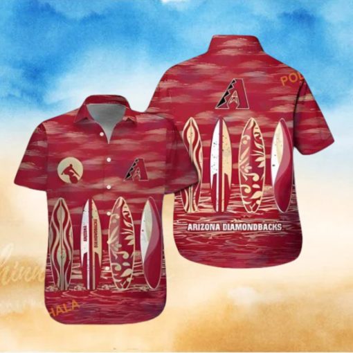 MLB Arizona Diamondbacks Hawaiian Shirt, Surfboard Theme Beachwear