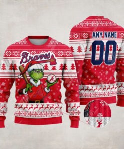 MLB Atlanta Braves Grinch Christmas Sweater Design