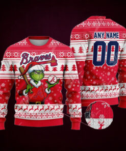 MLB Atlanta Braves Grinch Christmas Sweater Design