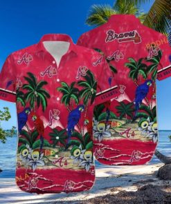 MLB Atlanta Braves Hawaiian Shirt Parrot & Coconut Trees, Tropical Style