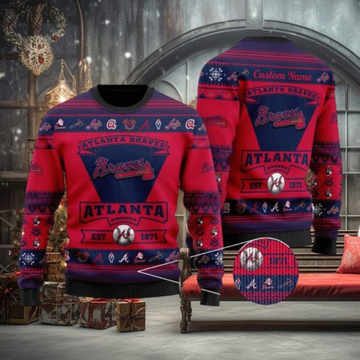 MLB Atlanta Braves Logo New Style Personalized Knitted 3D Sweater
