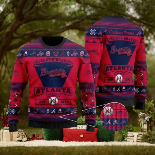 MLB Atlanta Braves Logo New Style Personalized Knitted 3D Sweater