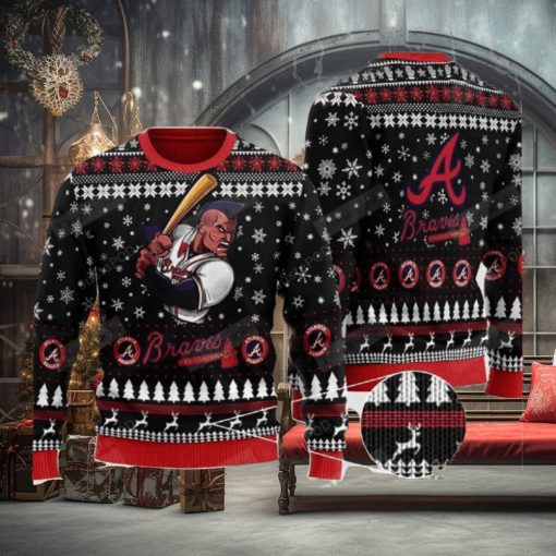 MLB Atlanta braves World Series Champions Christmas Snowplow Ugly AOP Sweater For Thanksgiving