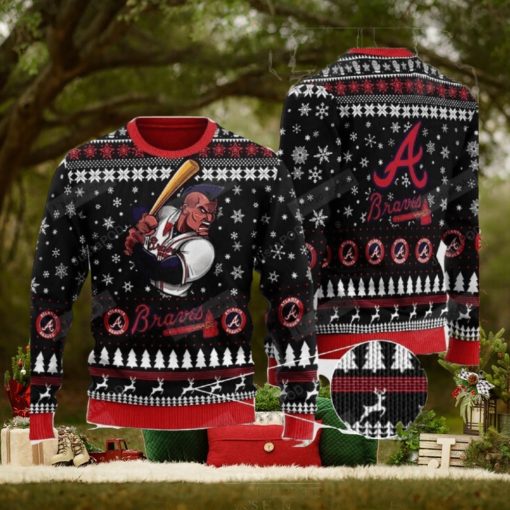 MLB Atlanta braves World Series Champions Christmas Snowplow Ugly AOP Sweater For Thanksgiving