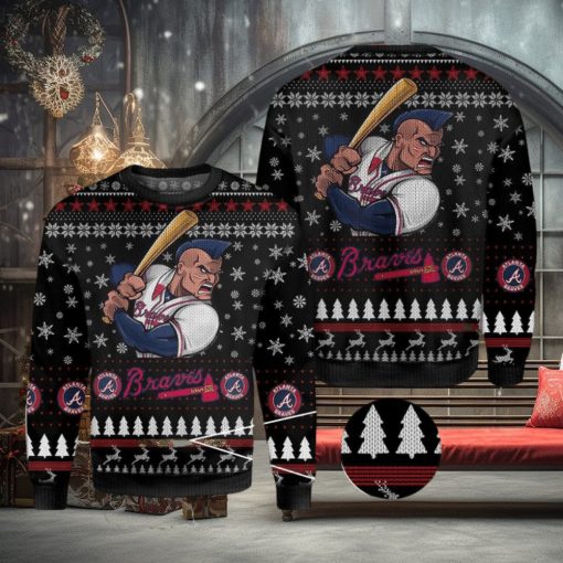MLB Atlanta braves World Series Champions Christmas Snowsuit Knitted 3D Sweater For Thanksgiving