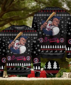 MLB Atlanta braves World Series Champions Christmas Snowsuit Knitted 3D Sweater For Thanksgiving