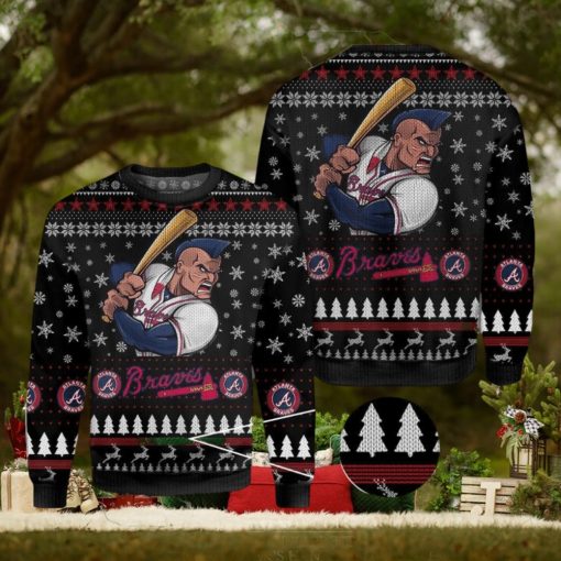 MLB Atlanta braves World Series Champions Christmas Snowsuit Knitted 3D Sweater For Thanksgiving