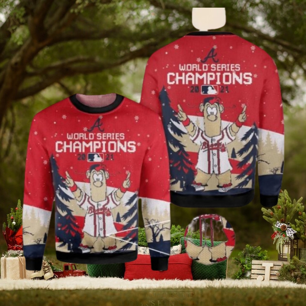 MLB Atlanta braves World Series Champions December Knitted 3D Sweater MLB Atlanta braves World Series Champions December Knitted 3D Sweater