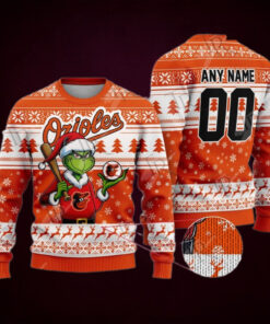 MLB Baltimore Orioles Grinch Christmas Sweater Design