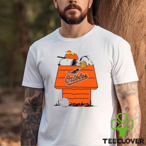 MLB Baltimore Orioles Snoopy Woodstock The Peanuts Movie Baseball T Shirt