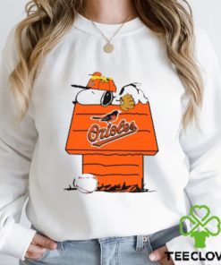 MLB Baltimore Orioles Snoopy Woodstock The Peanuts Movie Baseball T Shirt