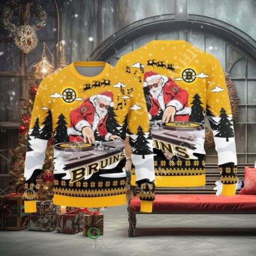 MLB Boston Bruins MLB Christmas Funny DJ Santa Limited Edition 3D Sweater