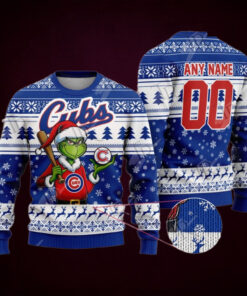 MLB Chicago Cubs Grinch Christmas Sweater Design