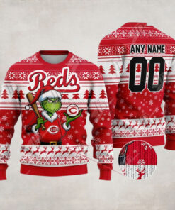 MLB Cincinnati Reds Grinch Christmas Sweater Design