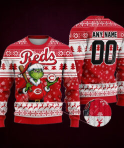 MLB Cincinnati Reds Grinch Christmas Sweater Design
