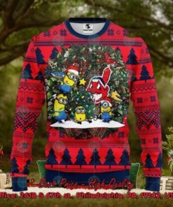 MLB Cleveland Guardians Minions Christmas Circle Ugly Christmas Sweater