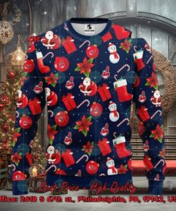 MLB Cleveland Guardians Santa Claus Christmas Decorations Ugly Christmas Sweater