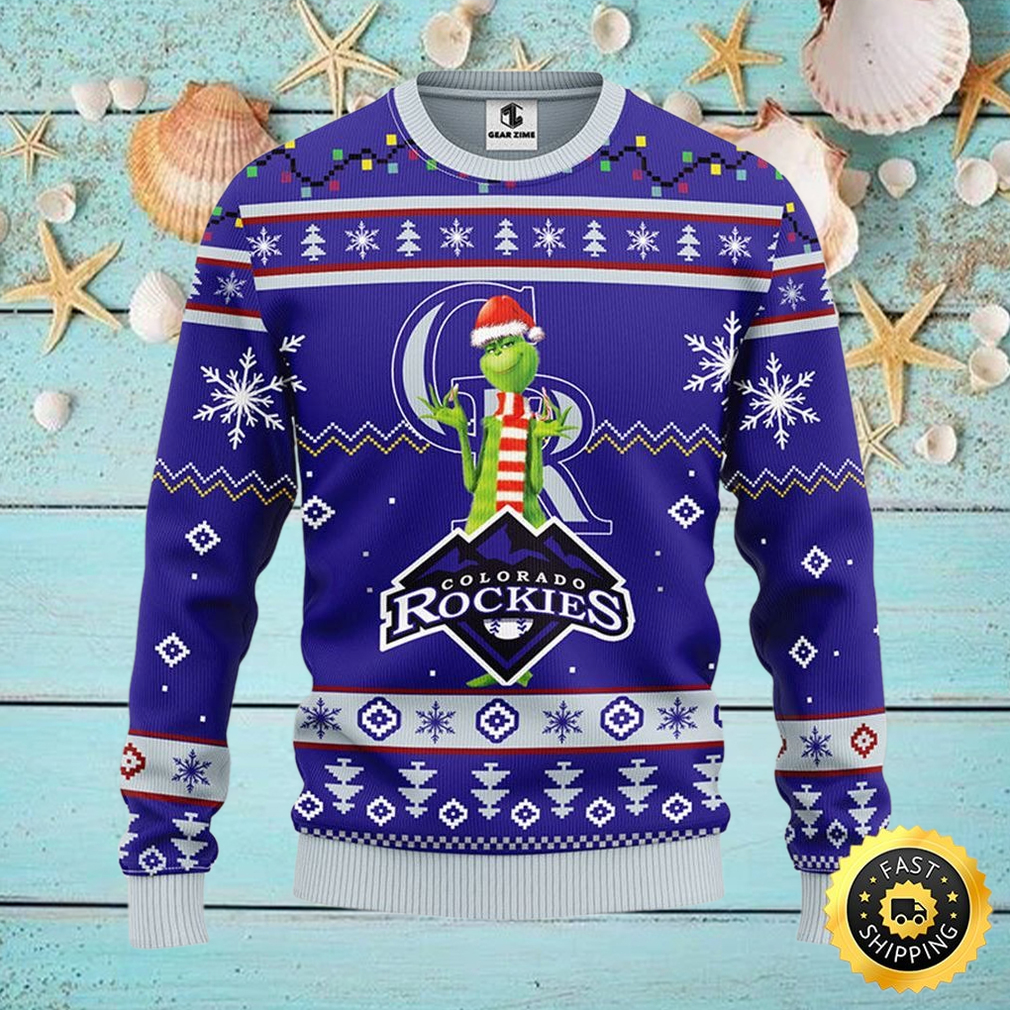 MLB Colorado Rockies Christmas Ugly Sweater Print Funny Grinch Gift For Baseball Fans MLB Colorado Rockies Christmas Ugly Sweater Print Funny Grinch Gift For Baseball Fans