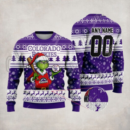MLB Colorado Rockies Grinch Christmas Sweater Design