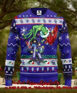 MLB Colorado Rockies Grinch Hand Christmas Light Ugly Christmas Sweater