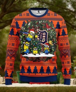 MLB Detroit Tigers Minions Christmas Circle Ugly Christmas Sweater