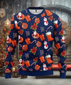 MLB Detroit Tigers Santa Claus Christmas Decorations Ugly Christmas Sweater