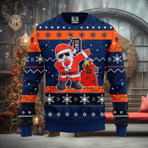 MLB Detroit Tigers Santa Claus Dabbing Ugly Christmas Sweater