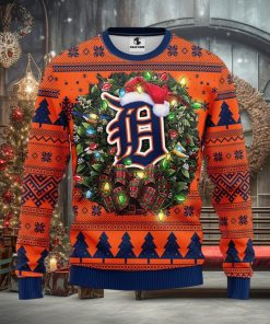 MLB Detroit Tigers Santa Hat Christmas Circle Ugly Christmas Sweater