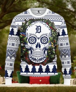 MLB Detroit Tigers Skull Flower Ugly Christmas Sweater