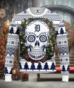 MLB Detroit Tigers Skull Flower Ugly Christmas Sweater