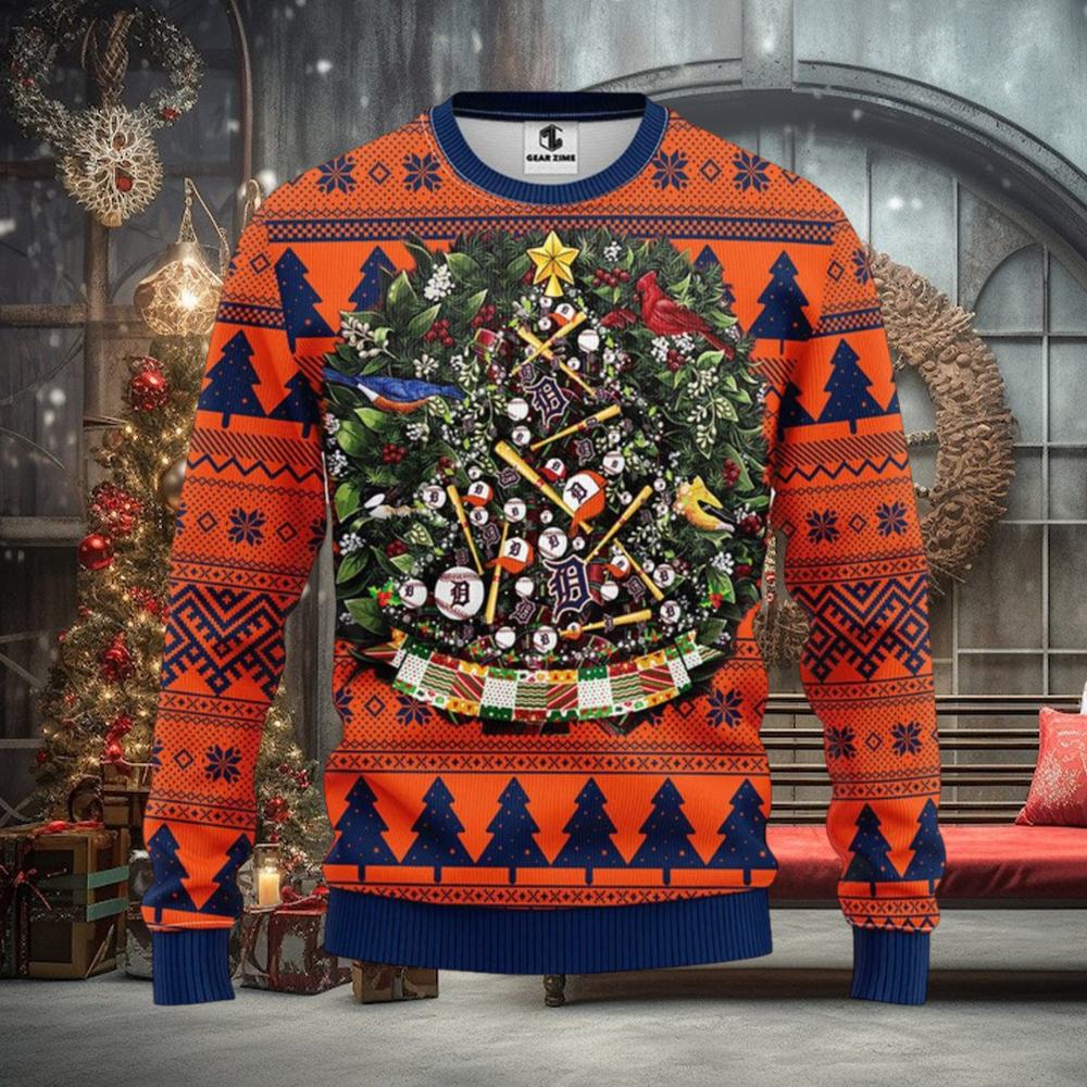 MLB Detroit Tigers Xmas Tree Ugly Christmas Sweater MLB Detroit Tigers Xmas Tree Ugly Christmas Sweater