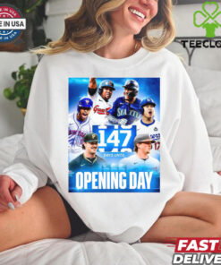 MLB Dodgers Mets Guardians Orioles Mariners Pirates 147 Day Until Opening Day Poster t shirt
