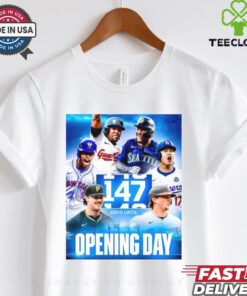 MLB Dodgers Mets Guardians Orioles Mariners Pirates 147 Day Until Opening Day Poster t shirt 1 MLB Dodgers Mets Guardians Orioles Mariners Pirates 147 Day Until Opening Day Poster t shirt