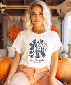 MLB Floral Blue Star Yankees T Shirt