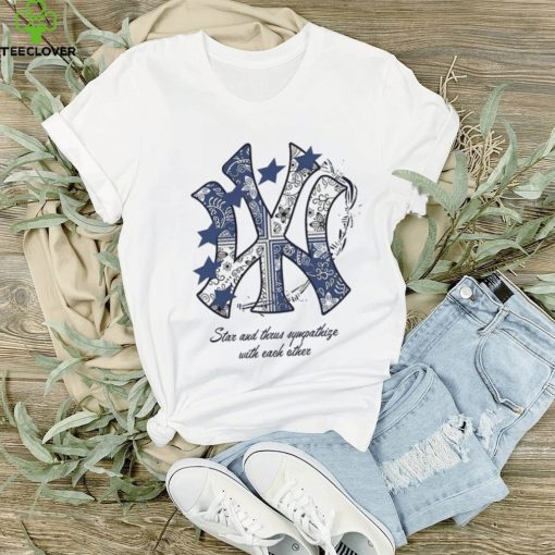MLB Floral Blue Star Yankees T Shirt