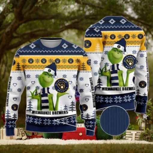 MLB Grinch American Baseball Milwaukee Brewers Ugly Christmas Sweater Unique Gift