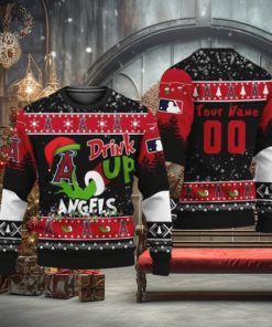 MLB Grinch Drink Up Los Angeles Angels Custom Ugly Christmas Sweater
