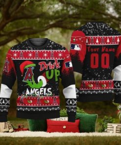 MLB Grinch Drink Up Los Angeles Angels Custom Ugly Christmas Sweater