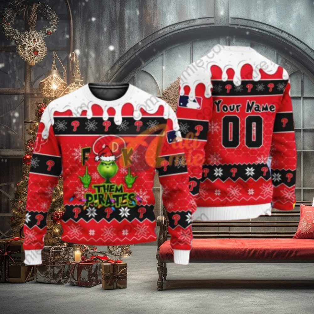 MLB Grinch Fuck Them Philadelphia Phillies Custom 3D Printed Ugly Christmas Sweater MLB Grinch Fuck Them Philadelphia Phillies Custom 3D Printed Ugly Christmas Sweater
