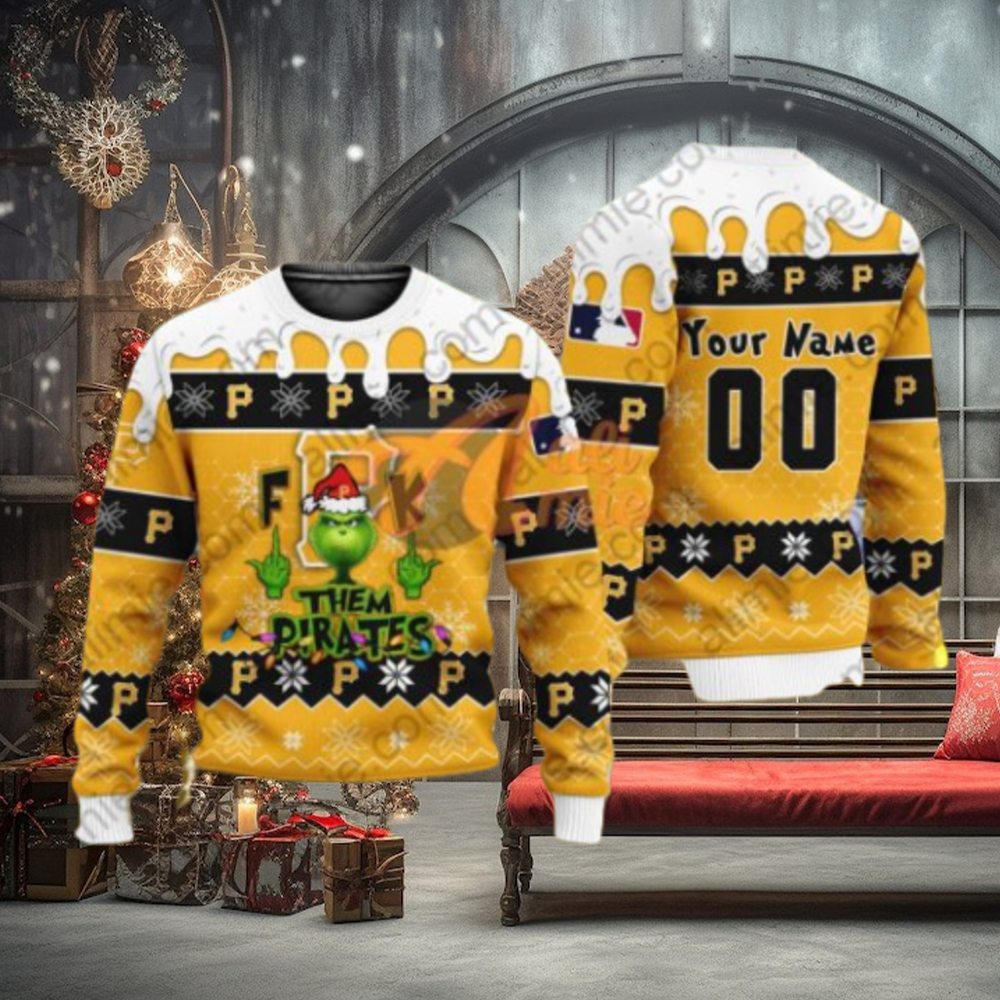 MLB Grinch Fuck Them Pittsburgh Pirates Custom Ugly Christmas Sweater MLB Grinch Fuck Them Pittsburgh Pirates Custom Ugly Christmas Sweater