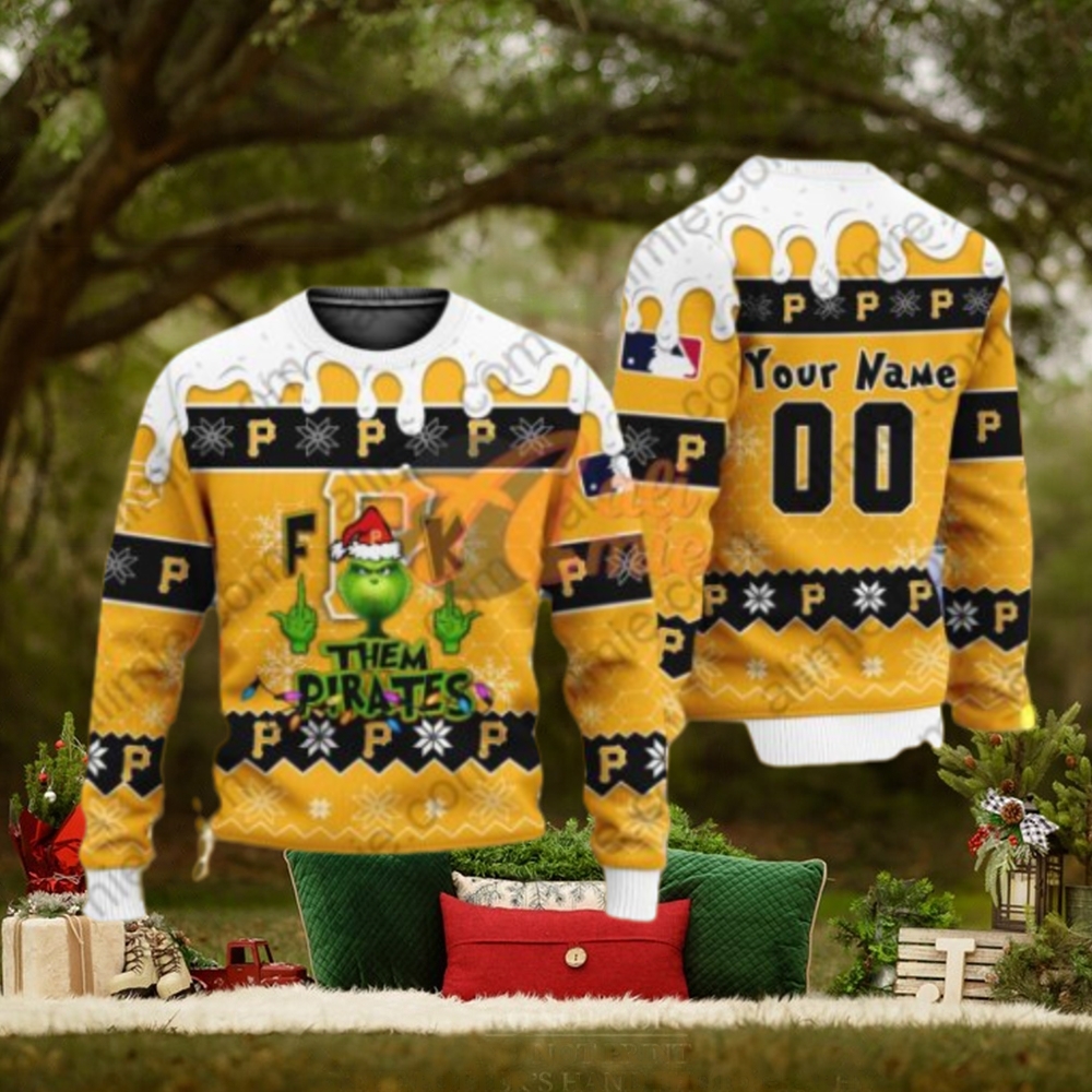 MLB Grinch Fuck Them Pittsburgh Pirates Custom Ugly Christmas Sweater MLB Grinch Fuck Them Pittsburgh Pirates Custom Ugly Christmas Sweater
