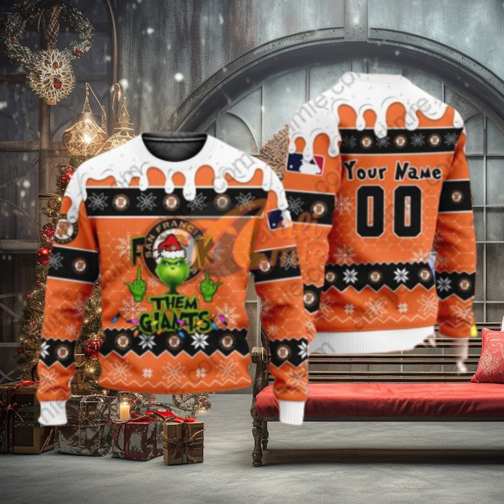 MLB Grinch Fuck Them San Francisco Giants Custom Ugly Xmas Wool Knitted Sweater MLB Grinch Fuck Them San Francisco Giants Custom Ugly Xmas Wool Knitted Sweater