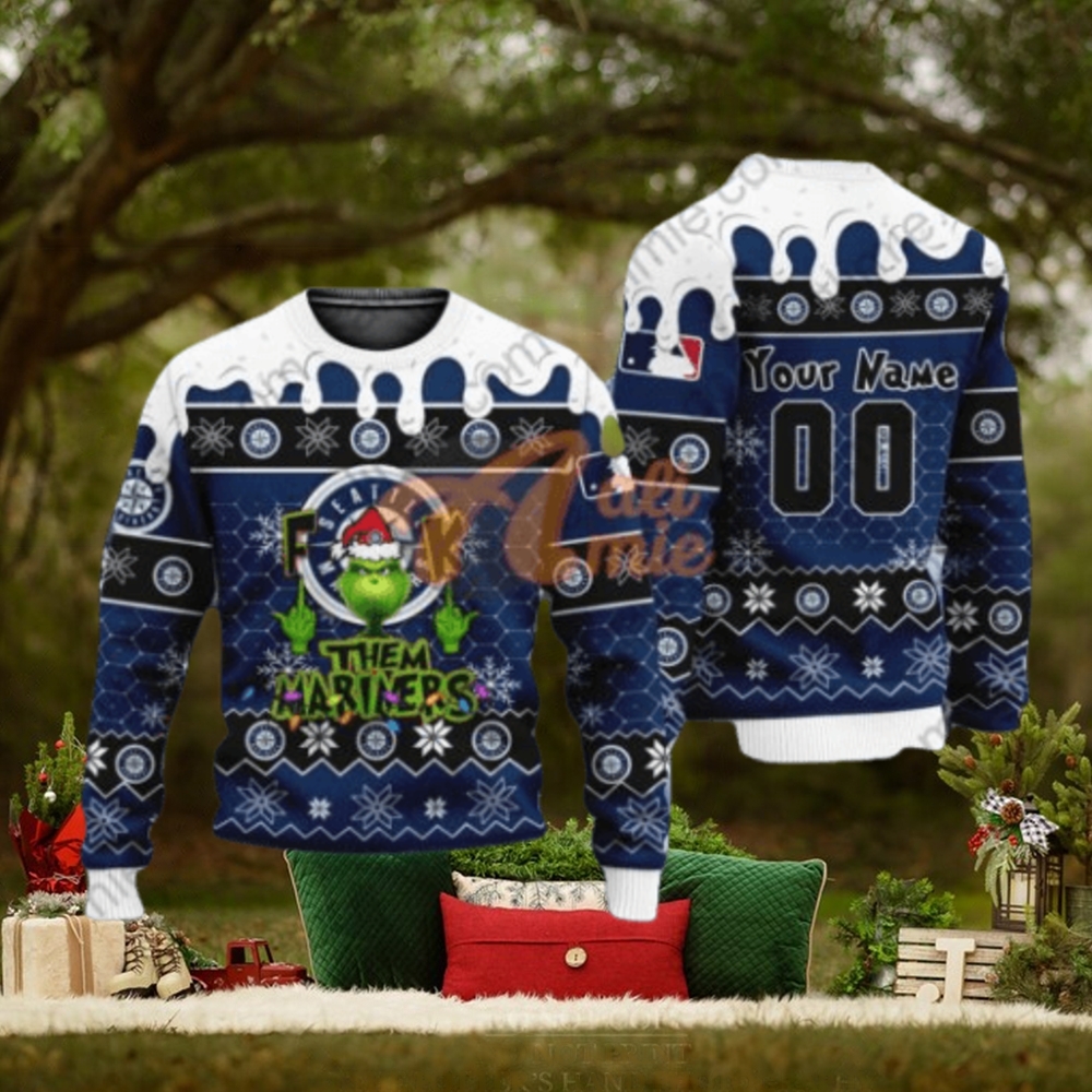 MLB Grinch Fuck Them Seattle Mariners Custom Ugly Christmas Holiday Sweater MLB Grinch Fuck Them Seattle Mariners Custom Ugly Christmas Holiday Sweater