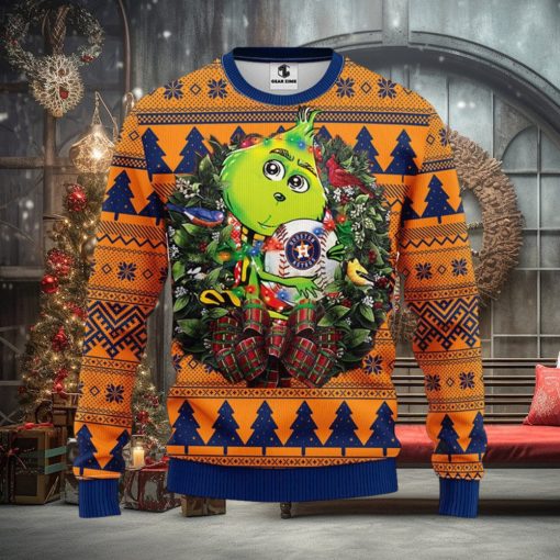 MLB Houston Astros Grinch Christmas Circle Ugly Christmas Sweater