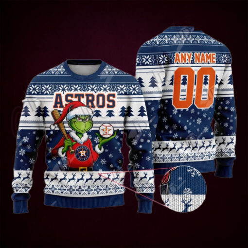 MLB Houston Astros Grinch Christmas Sweater Design